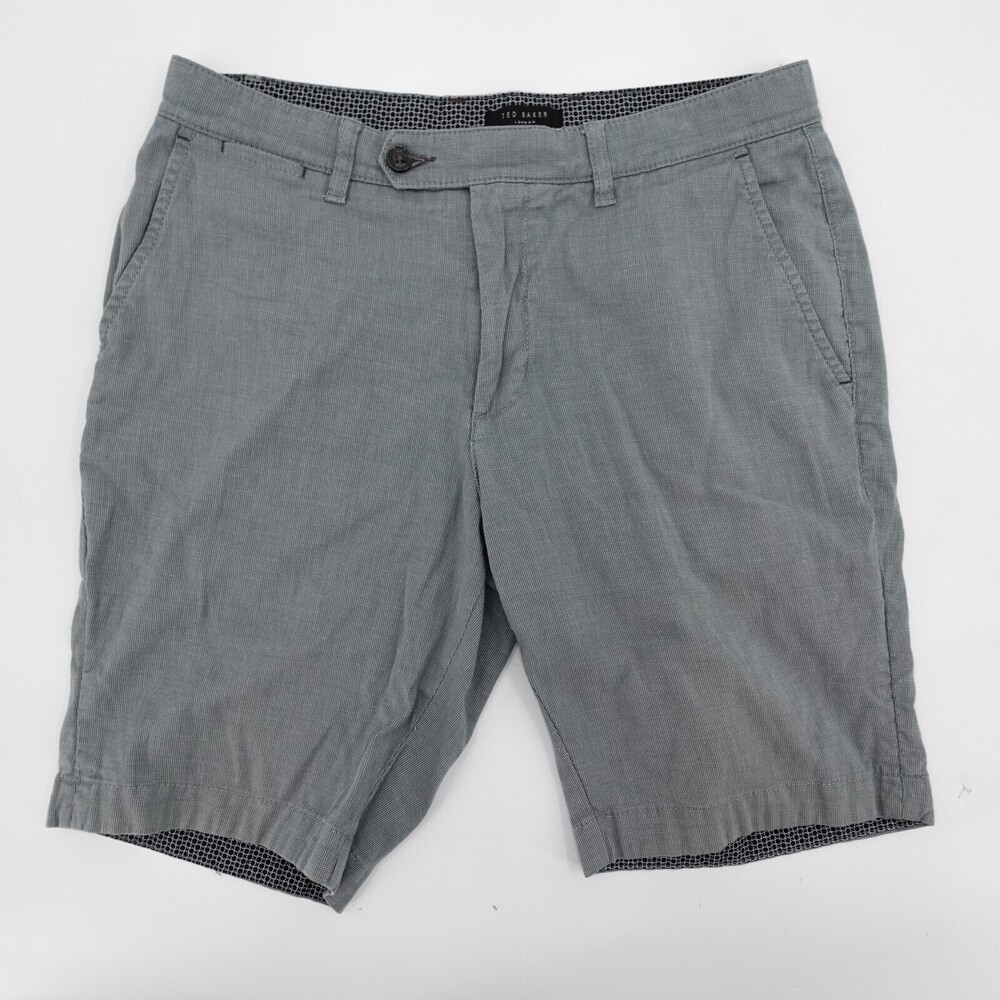 Ted Baker Shorts Mens Gray Textured Chino Casual Summer Pockets